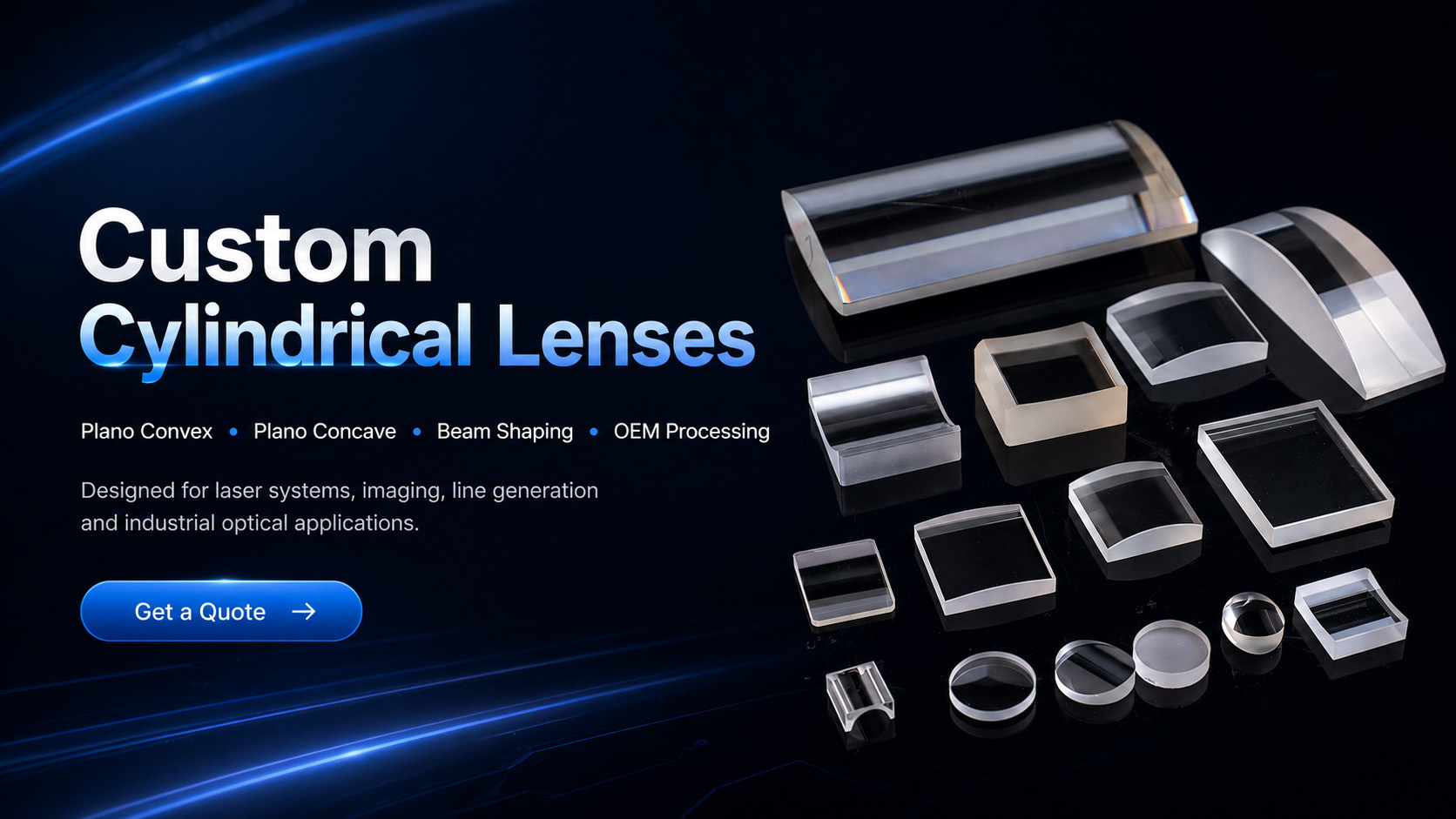 Custom Cylindrical Lenses for Beam Shaping & Laser Applications
