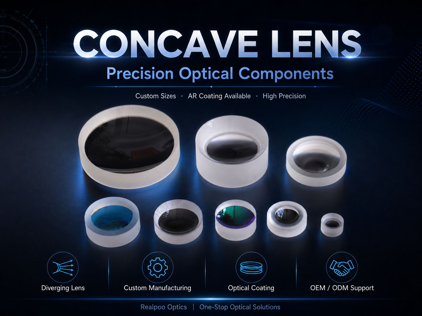 Custom Optical Concave Lenses